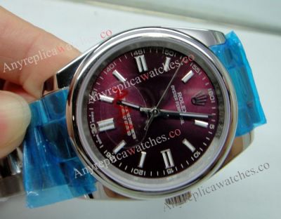 Replica Rolex Oyster Perpetual Cherry Red Face Watch 36mm 